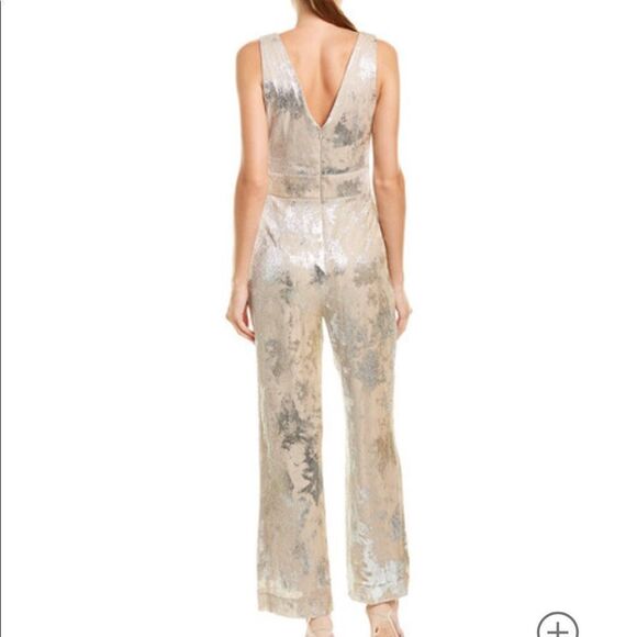 Tahari Arthur S Levine Metallic Jumpsuit Nwt - Picture 2 of 8